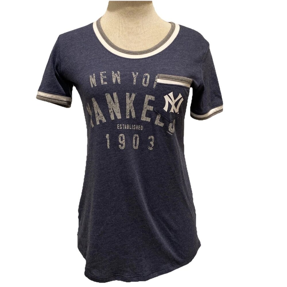 MLB New York Yankees Established 1903 Short Sleeve Womens Crew Neck Small Tshirt